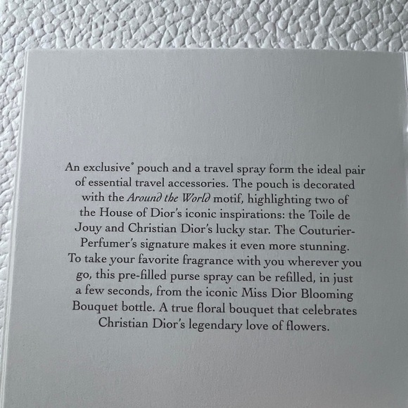 Dior Around the World Gift Set, Dior Refillable perfume and Bucket Travel Bag - Picture 11 of 11